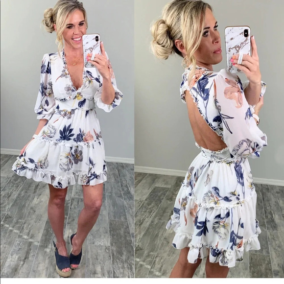 Style Rack Ruffle Mini Dress Floral size small - Picture 7 of 14